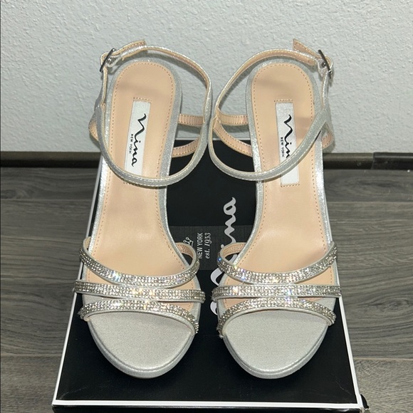 Nina Women's Saralyn Platform Block Heel Evening Sandals (WIDE) - Picture 2 of 7